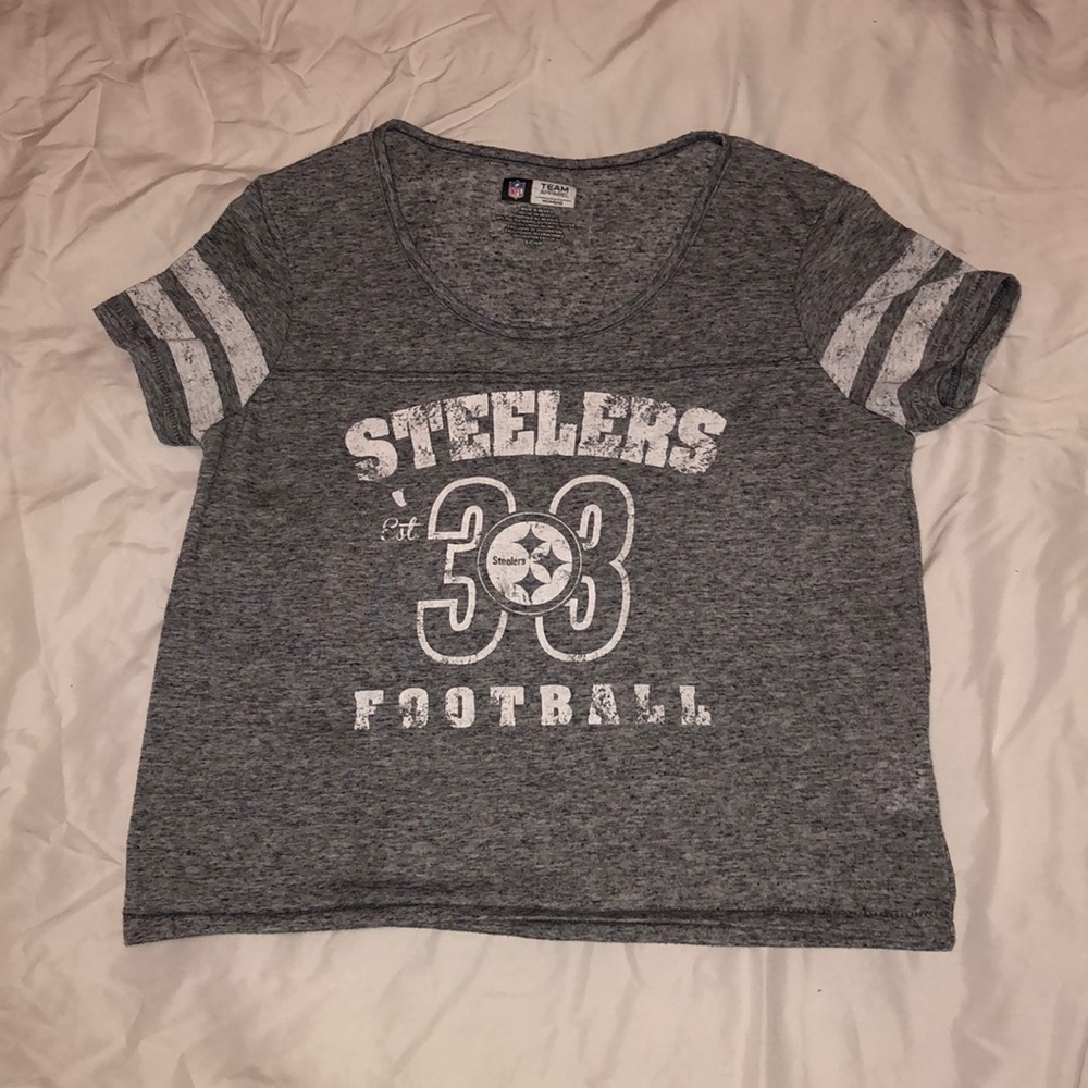 Grey Crop Top, Steelers 33 Football